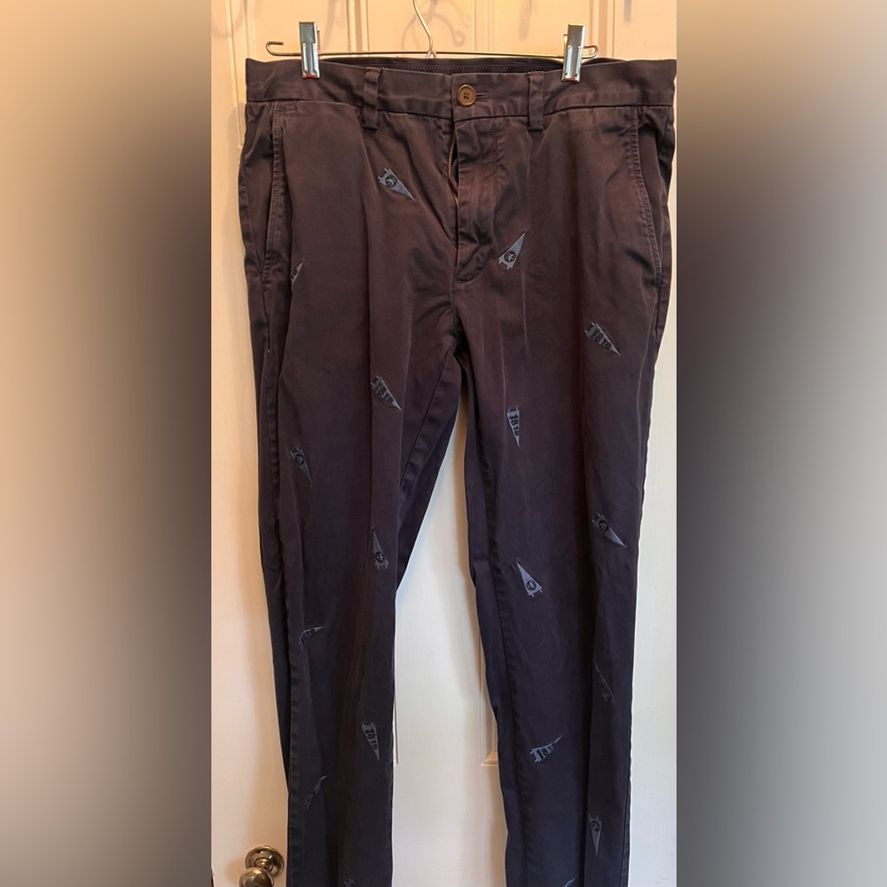 Brooks Brothers Red Fleece Navy Blue Flag Pants, 33x32